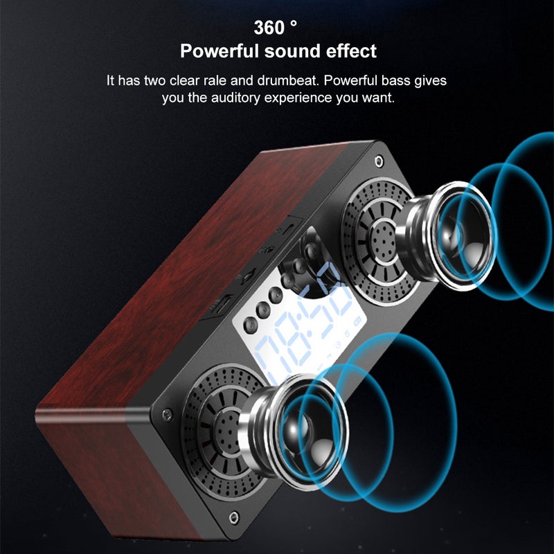 Alarm Clock Portable Bluetooth Speaker Black - Image 5