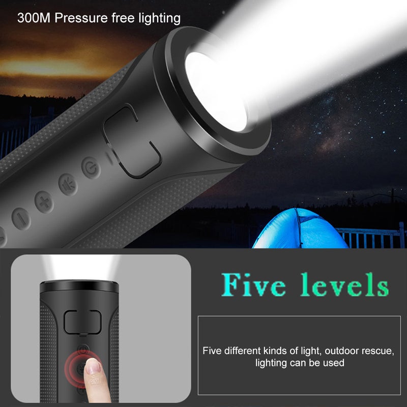 مكبر صوت ستيريو بلوتوث X12 محمول ثلاثي الأبعاد بصوت جهير فائق مع ميكروفون ومصباح LED أسود - Image 2