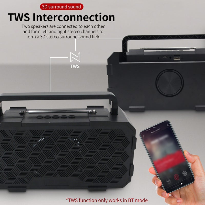 Wireless Portable Bluetooth Speaker Silver - Image 5