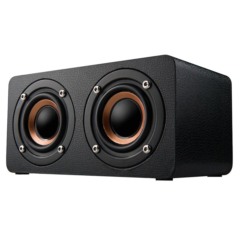M5 Mini Doodle Wooden Subwoofer Wireless Portable Bluetooth Speaker Black  - Image 1