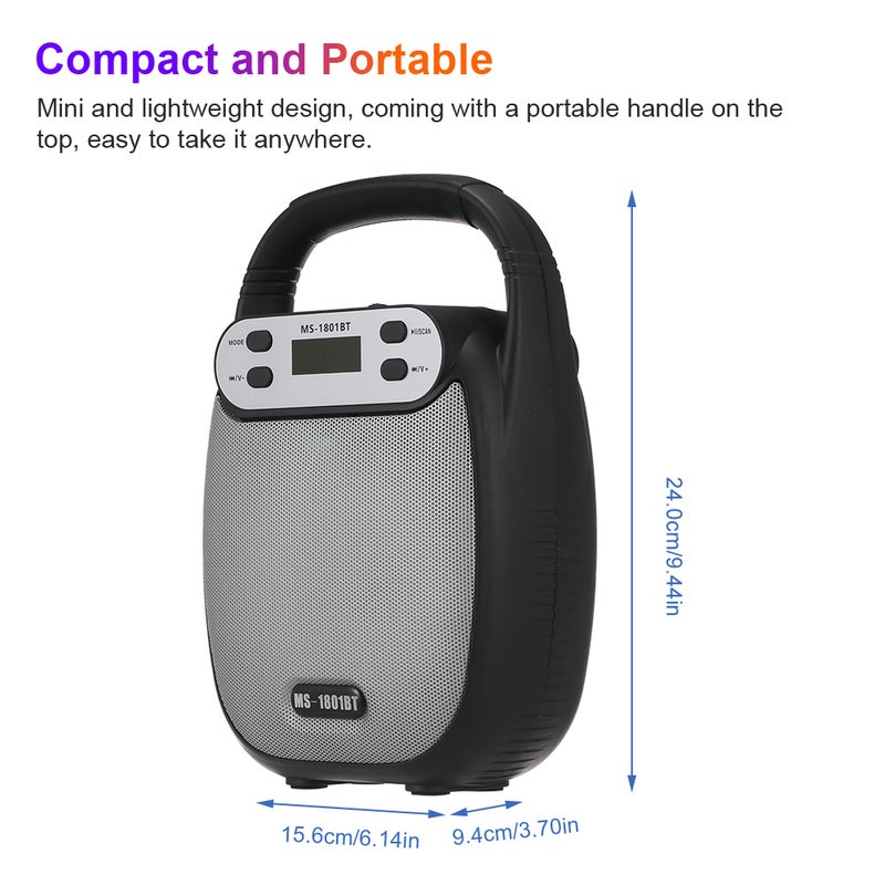 Outdoor Portable Bluetooth Speaker Black & Silver - Image 2