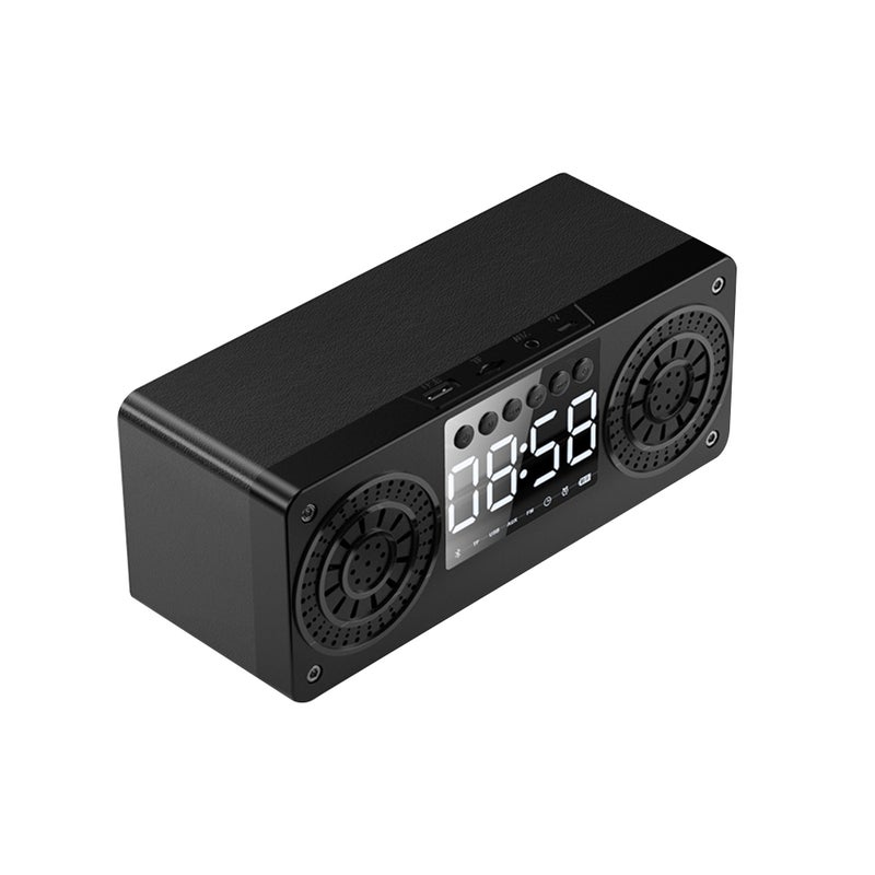 Alarm Clock Portable Bluetooth Speaker Black - Image 1