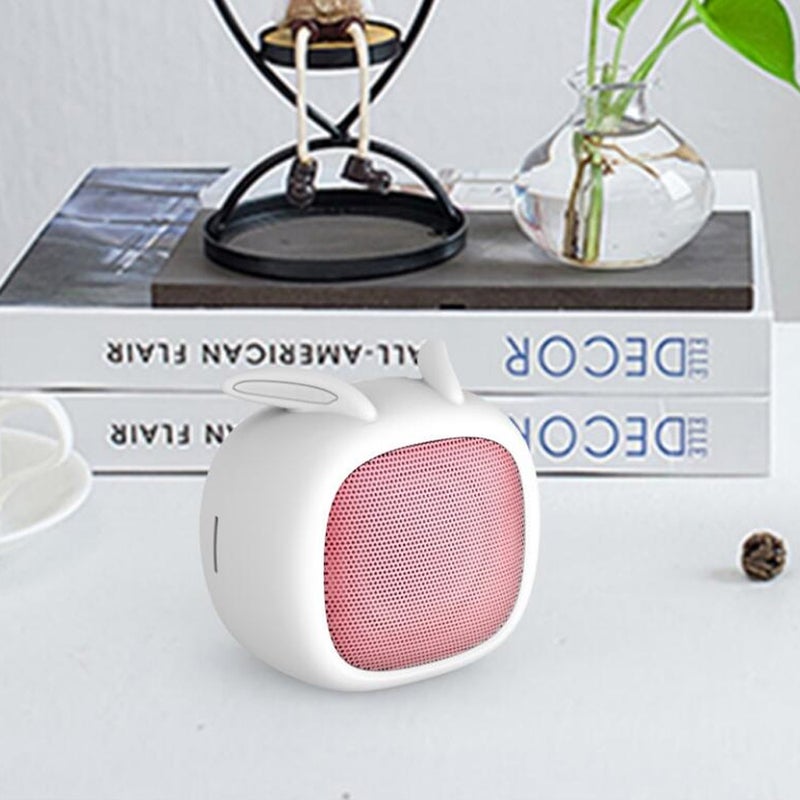 Smalody - Bluetooth Portable Cute Rabbit Mini Speaker with Microphone/TF Slot White/Pink - Image 1