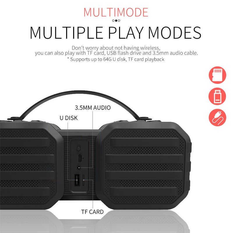 X8 Wireless Bluetooth HiFi Multi-Function TWS Stereo Sound Portable Speaker Red - Image 3