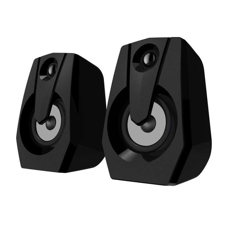 Smalody - Wired VXSM9015 Multimedia Bass Stereo Speaker with LED Colorful Light For TV/Computer Black - Image 1