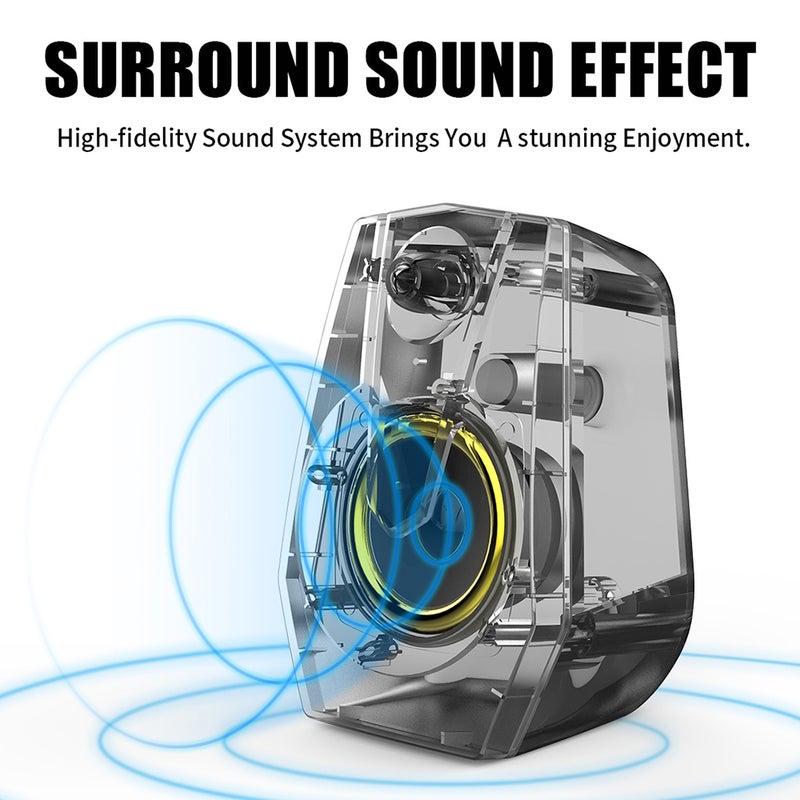 Smalody - Wired VXSM9015 Multimedia Bass Stereo Speaker with LED Colorful Light For TV/Computer Black - Image 1