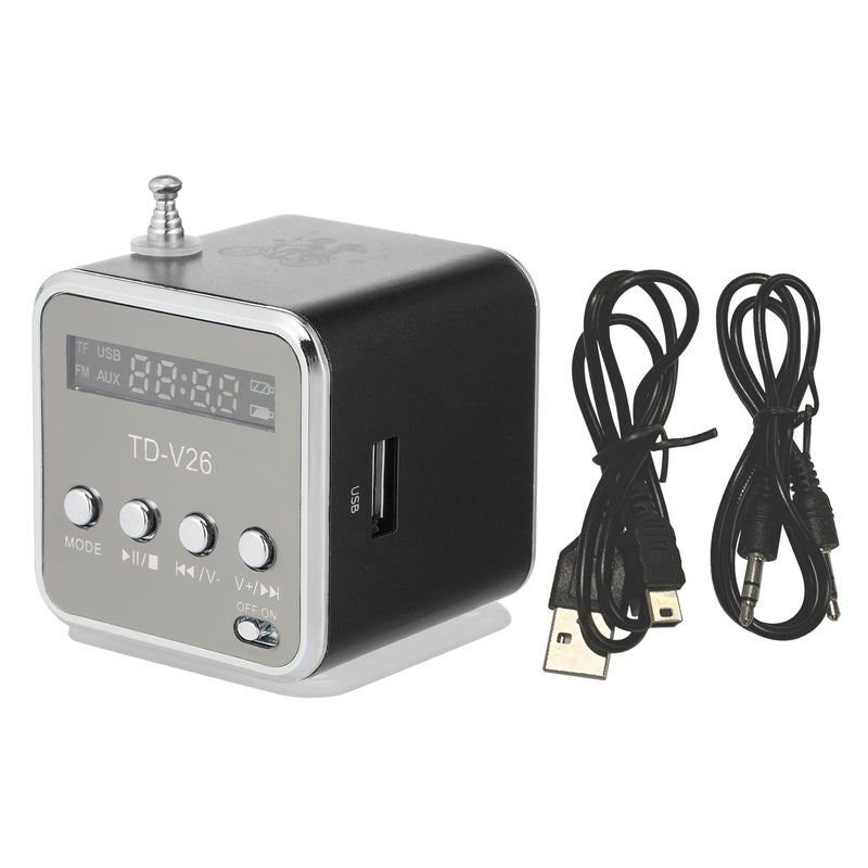 Wired Mini Portable Speaker Black - Image 3