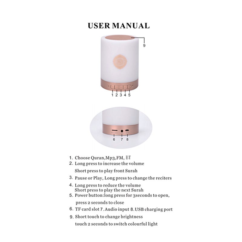 Generic - Wireless LED Portable Bluetooth Speaker Gold - Image 1