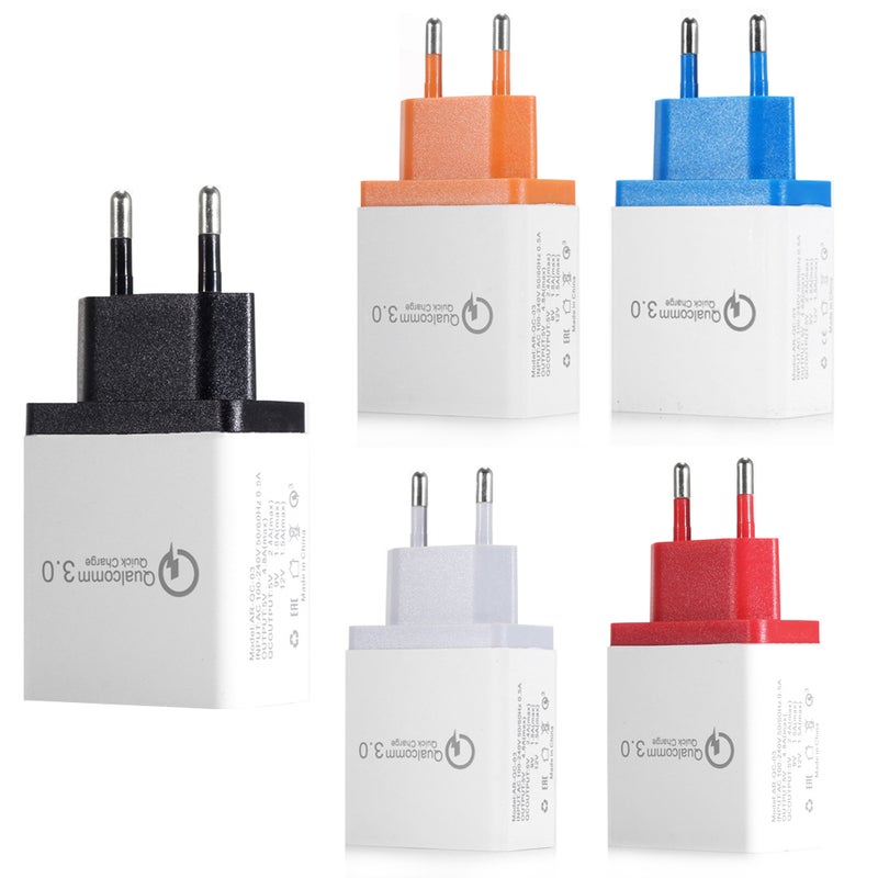 محول شاحن جداري ب3 منافذ USB مناسب للسفر أبيض/رمادي - Image 3