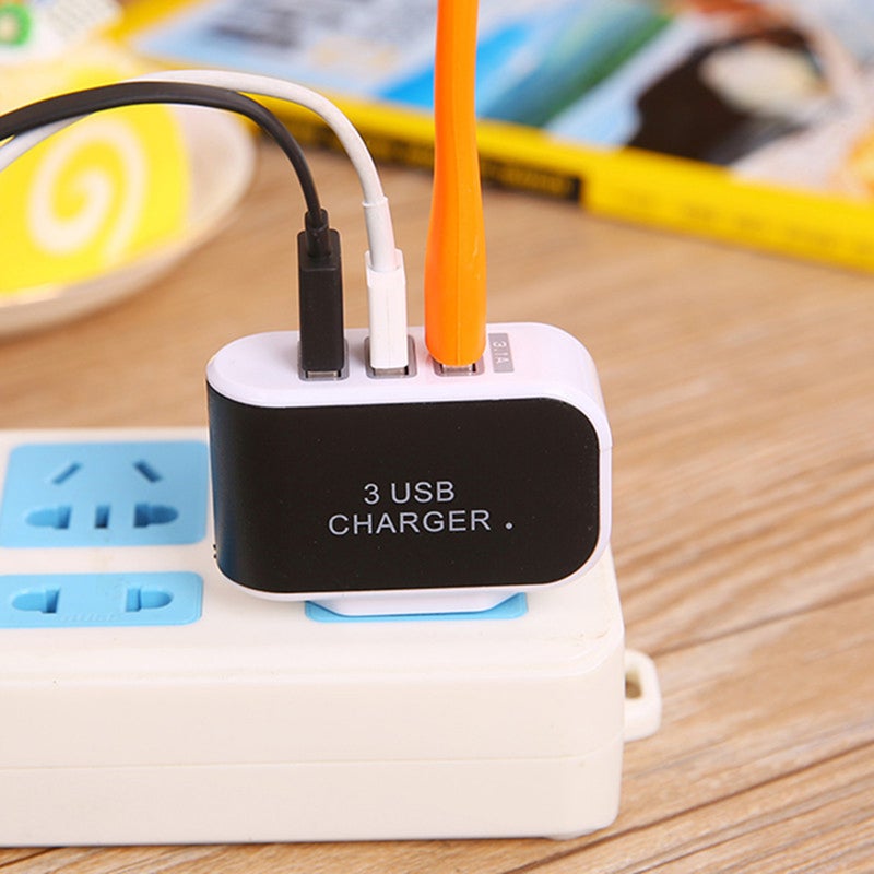 ماركة غير محددة محول تيار متردد وشاحن جداري بقابس أوروبي و3 منافذ USB أخضر/أبيض  - Image 3