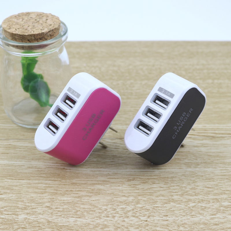 ماركة غير محددة محول تيار متردد وشاحن جداري بقابس أوروبي و3 منافذ USB أخضر/أبيض  - Image 4