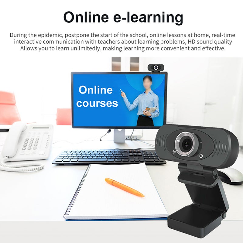 كاميرا ويب عالية الدقة 1080 بكسل مع ميكروفون لأجهزة الكمبيوتر المحمولة وسطح المكتب - Image 4