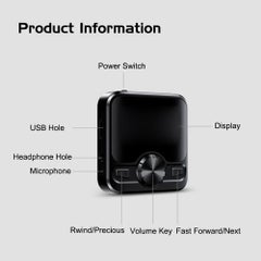 Generic Portable Bluetooth MP3 Player LU-V5-618 Black  - Image 3