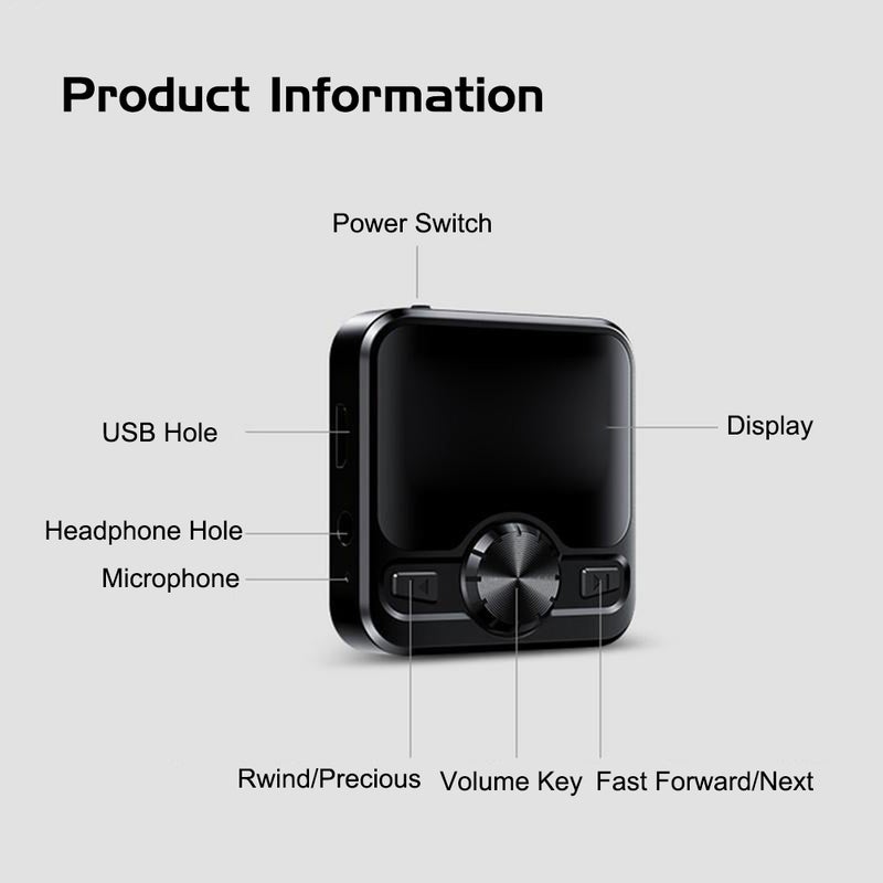 Portable Bluetooth MP3 Player LU-V5-618 Black - Image 3