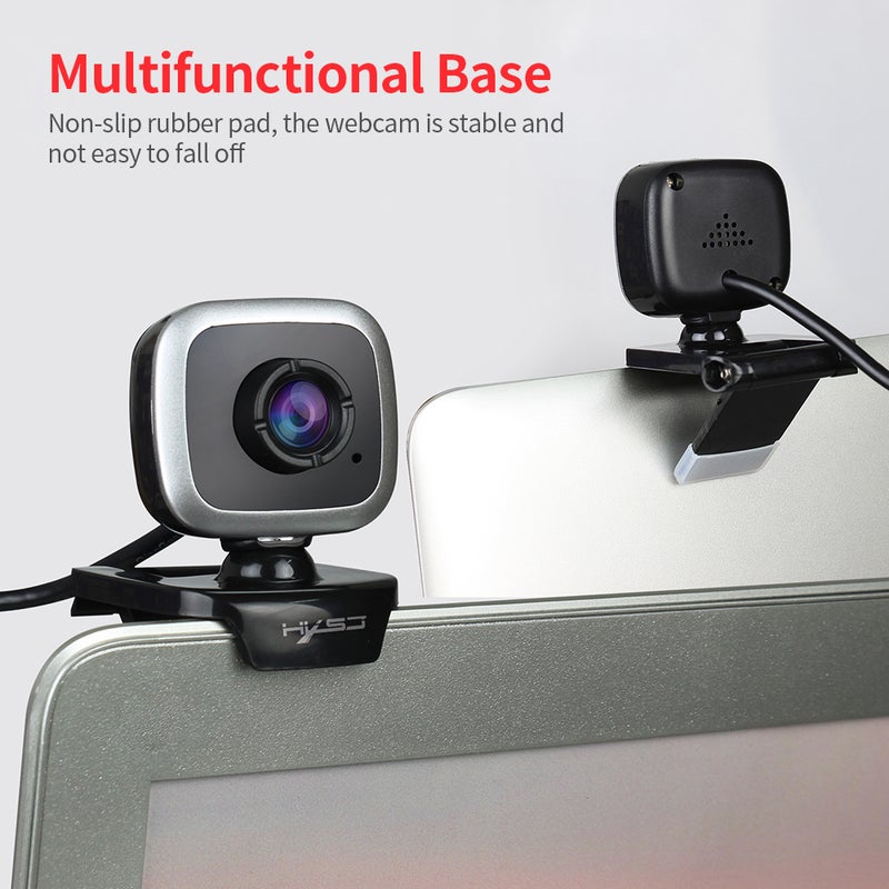 HXSJ - HXSJ A849 USB Web Camera 480P Computer Camera Manual Focus Webcam Black/Silver - Image 1