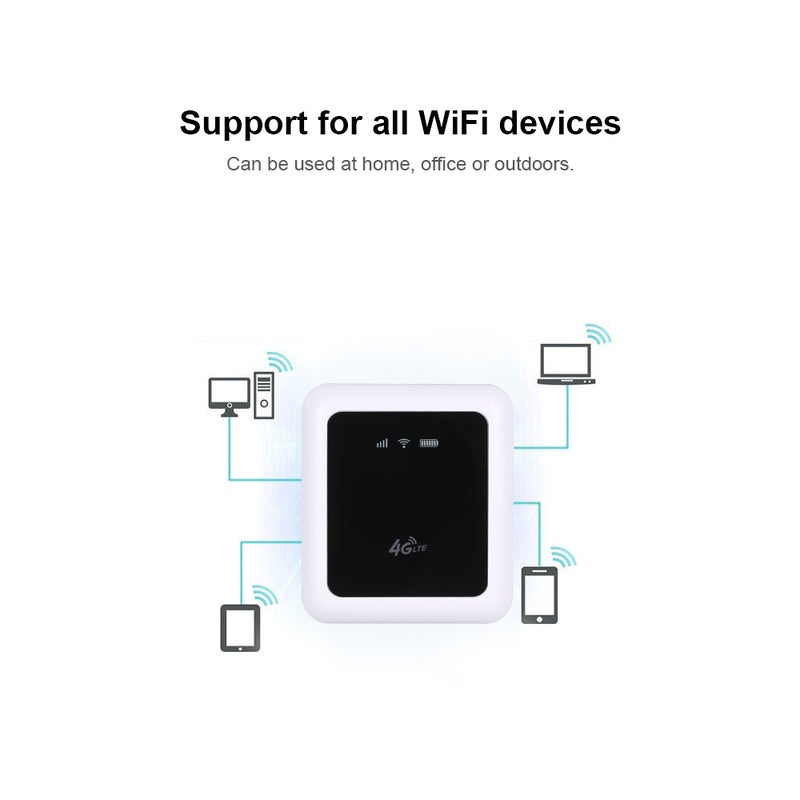 Generic - Portable Hotspot MiFi 4G Wireless Wifi Mobile Router FDD 100M With Power Bank White/Black - Image 1