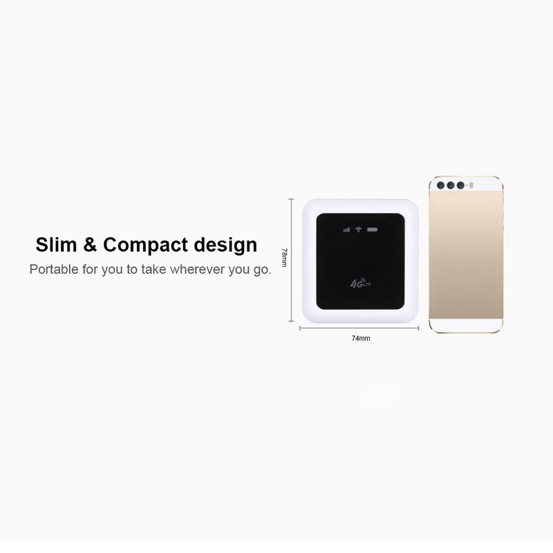 Generic - Portable Hotspot MiFi 4G Wireless Wifi Mobile Router FDD 100M With Power Bank White/Black - Image 1