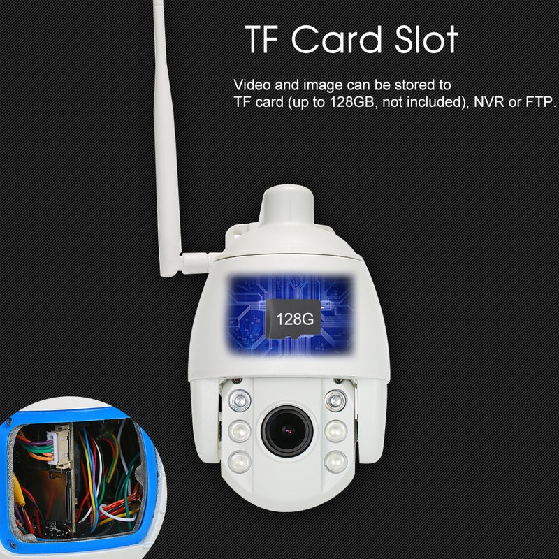Generic - 1080P HD PTZ Wi-Fi Wireless 2.8-12mm Auto Focus Colorful Night Vision Outdoor IP CCTV Camera - Image 1