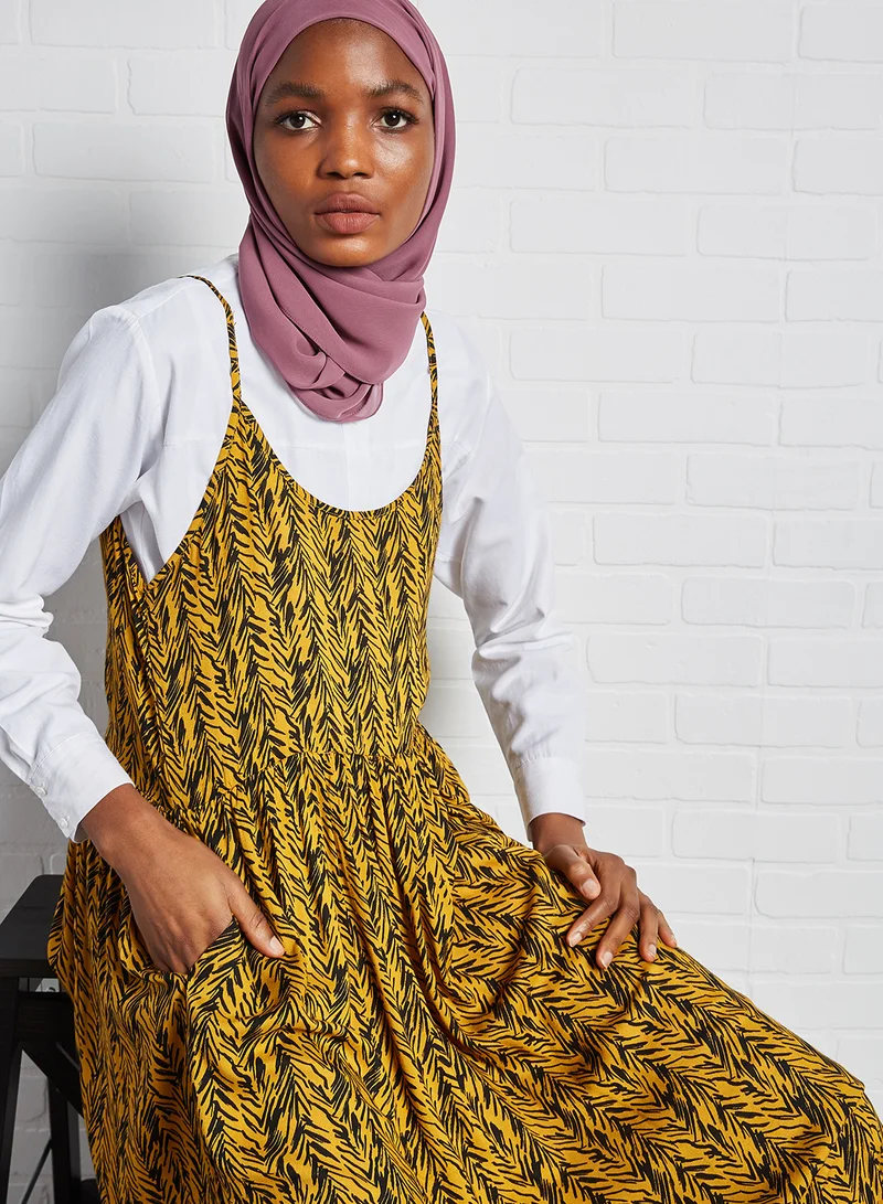 NOISY MAY Printed Dress Inca Gold