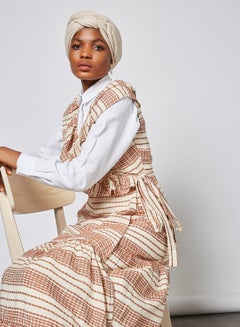 Y.A.S Evalina Striped Maxi Dress Sandshell  - Image 4