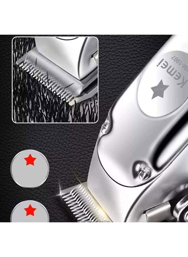 Kemei Electric Cordless Hair Trimmer Silver - Image 4