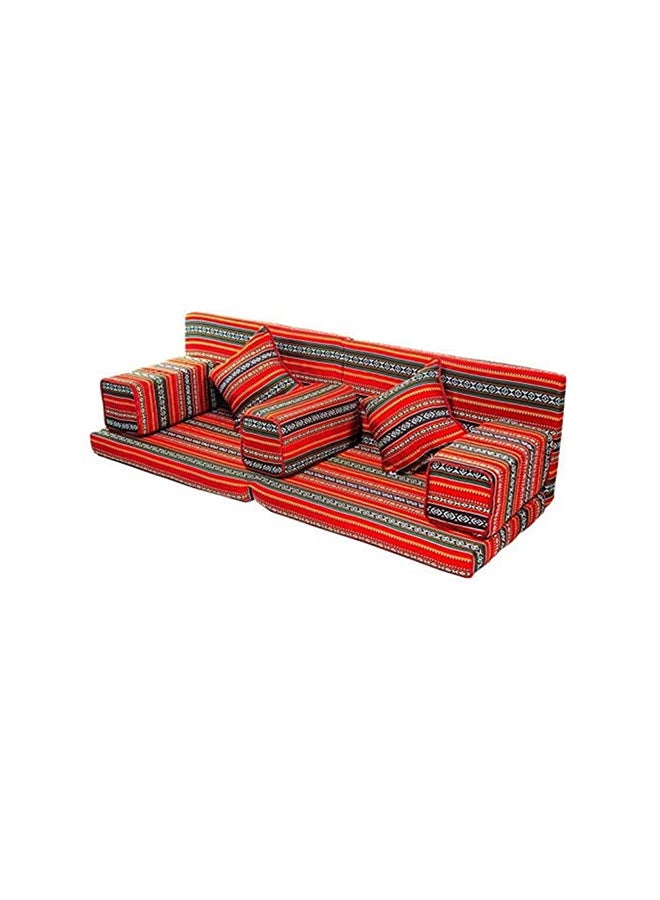 FINE LINEN - 7-Piece Foldable Arabic Majlis Floor Sofa Set Multicolour - Image 1