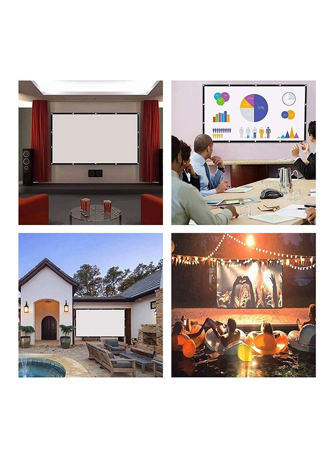 100-Inch Foldable Projector Screen C10078-100 White  - Image 3