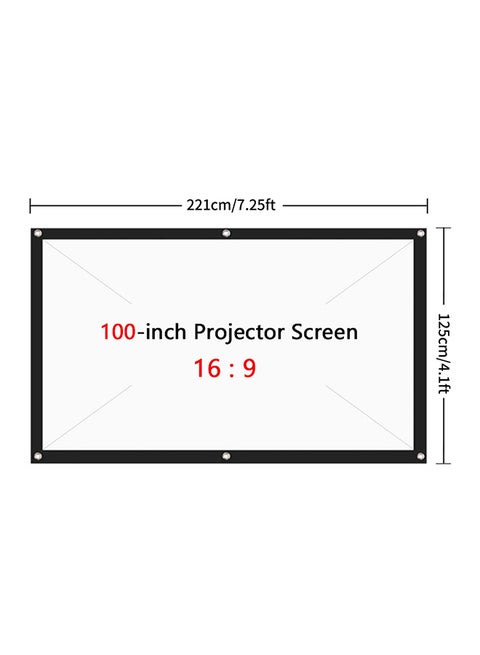 100-Inch Foldable Projector Screen C10078-100 White