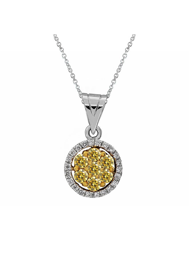 18 Karat White Gold And Diamond Floral Pendant - v1601535349/N40809955A_1