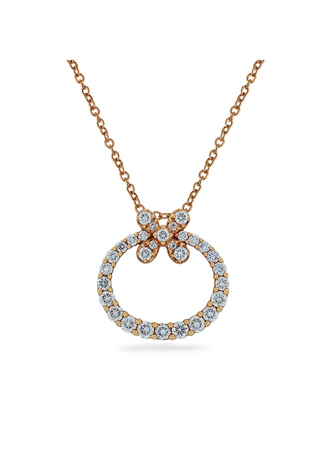 STARGEMS - 18 Karat Rose Gold Diamond Floral Drop Style Pendant Rose Gold - Image 1