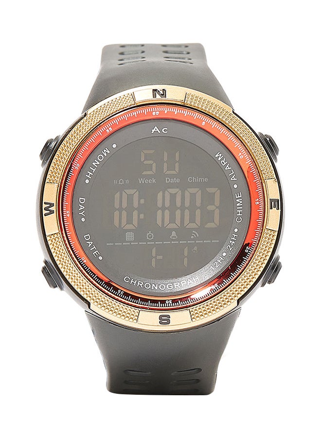 AC SPORTS Round Resin Digital Wrist Watch - 40 mm - Black  - Image 1