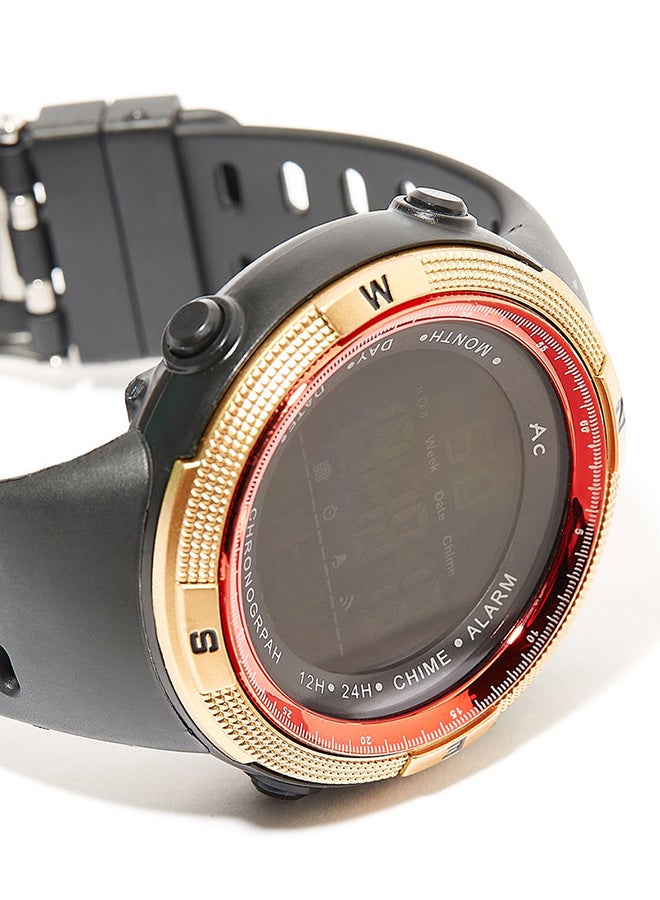 AC SPORTS Round Resin Digital Wrist Watch - 40 mm - Black  - Image 2