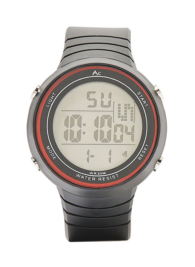 AC SPORTS Round Resin Digital Wrist Watch - 40 mm - Grey  - Image 1