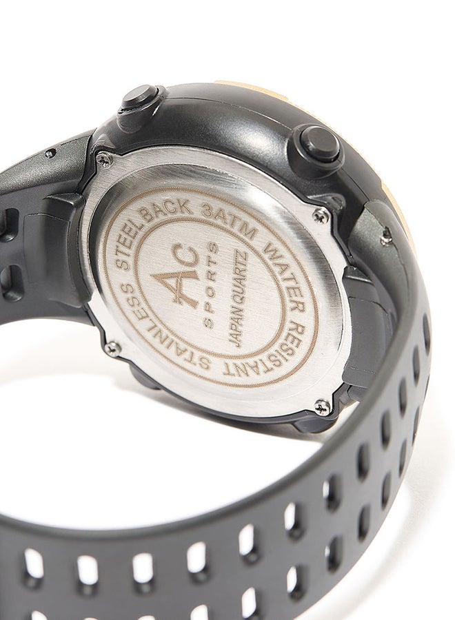 AC SPORTS Round Resin Digital Wrist Watch - 40 mm - Black  - Image 4
