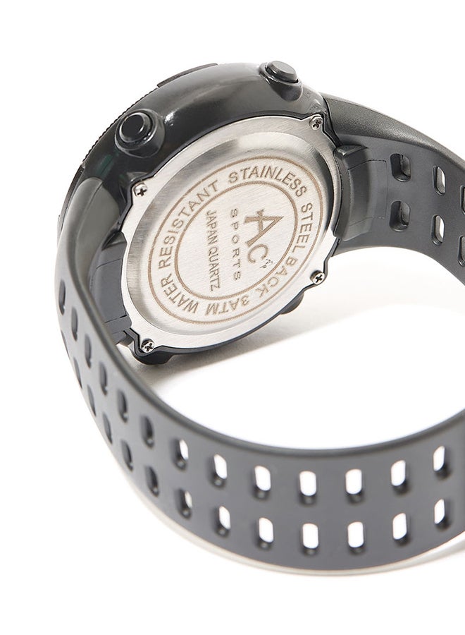 AC SPORTS Round Resin Digital Wrist Watch - 40 mm - Black  - Image 3