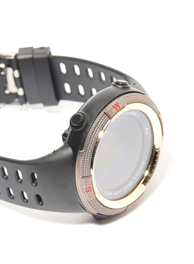 AC SPORTS Round Resin Digital Wrist Watch - 40 mm - Black  - Image 3