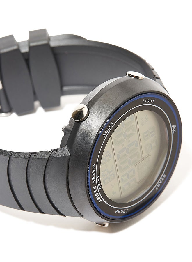 AC SPORTS Round Resin Digital Wrist Watch - 40 mm - Black  - Image 2