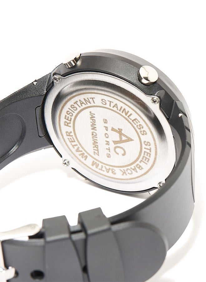 AC SPORTS Round Resin Digital Wrist Watch - 40 mm - Black  - Image 3