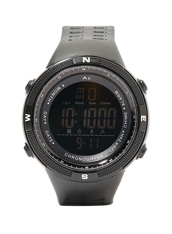 AC SPORTS Round Resin Digital Wrist Watch - 40 mm - Black  - Image 1