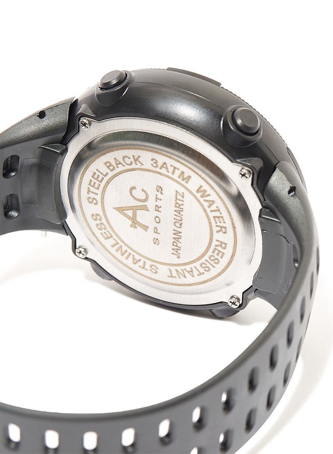 AC SPORTS Round Resin Digital Wrist Watch - 40 mm - Black  - Image 2