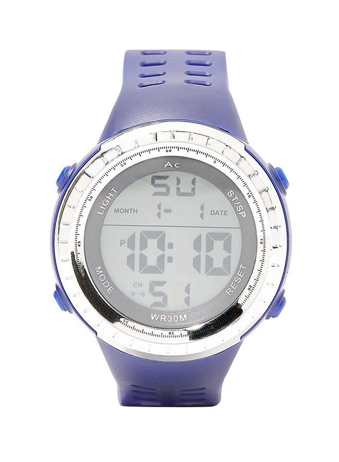 AC SPORTS Round Resin Digital Wrist Watch - 40 mm - Blue  - Image 1