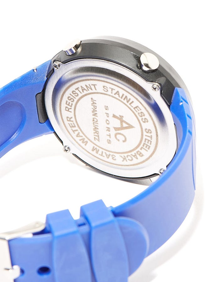 AC SPORTS Round Resin Digital Wrist Watch - 40 mm - Blue  - Image 2