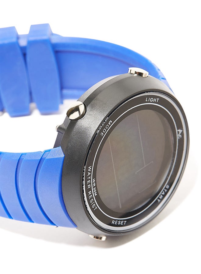 AC SPORTS Round Resin Digital Wrist Watch - 40 mm - Blue  - Image 3