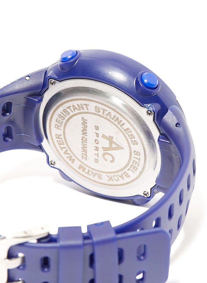 AC SPORTS Round Resin Digital Wrist Watch - 40 mm - Blue  - Image 2