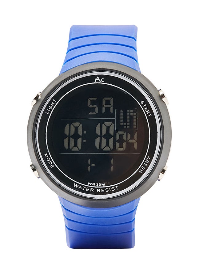 AC SPORTS Round Resin Digital Wrist Watch - 40 mm - Blue  - Image 1