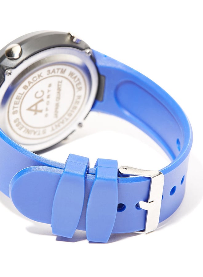 AC SPORTS Round Resin Digital Wrist Watch - 40 mm - Blue  - Image 4