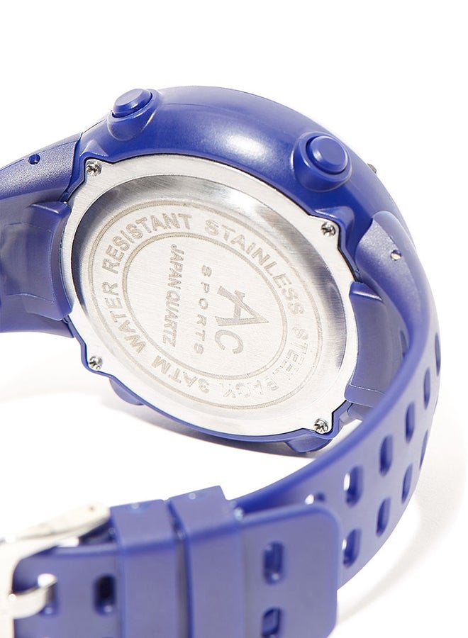 AC SPORTS Round Resin Digital Wrist Watch - 40 mm - Blue  - Image 2