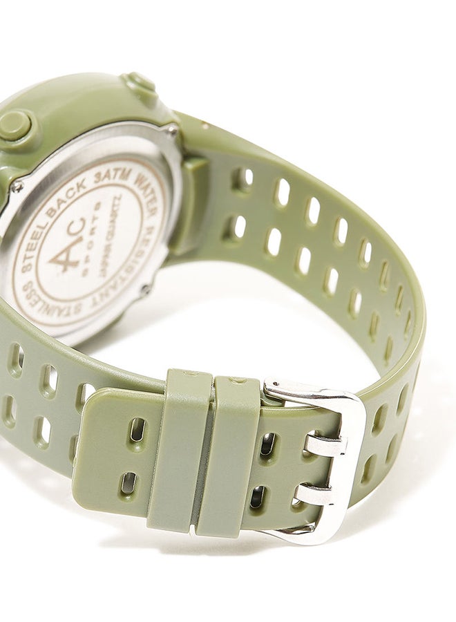 AC SPORTS Round Resin Digital Wrist Watch - 40 mm - Green  - Image 3
