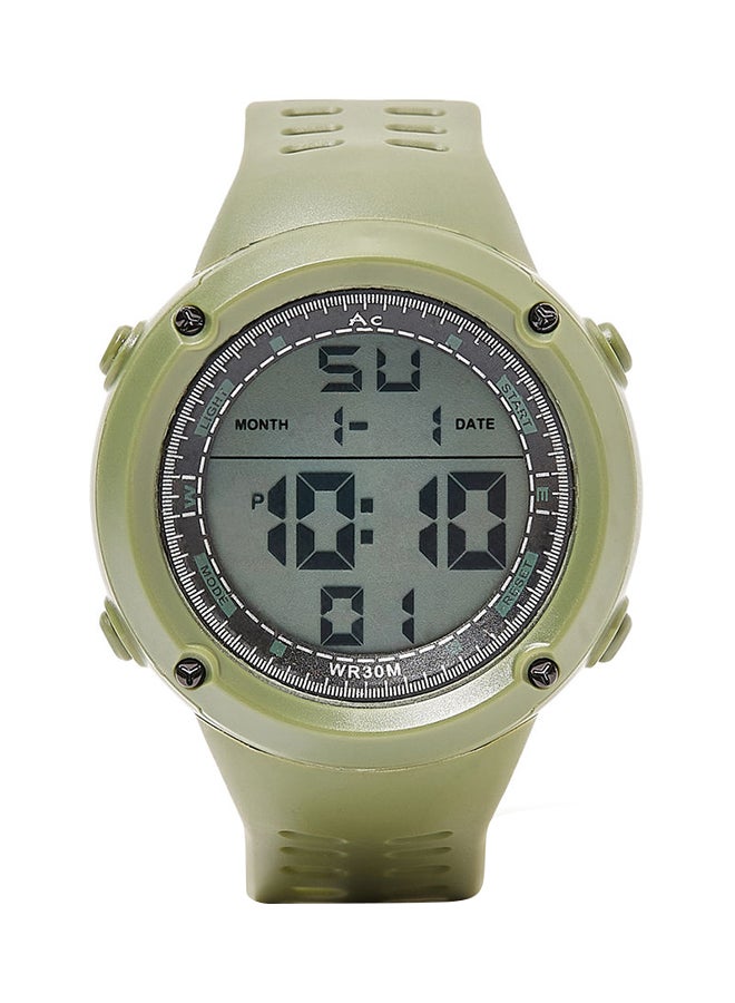 AC SPORTS Round Resin Digital Wrist Watch - 40 mm - Green  - Image 1