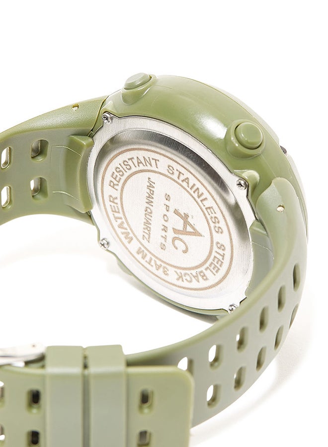 AC SPORTS Round Resin Digital Wrist Watch - 40 mm - Green  - Image 4